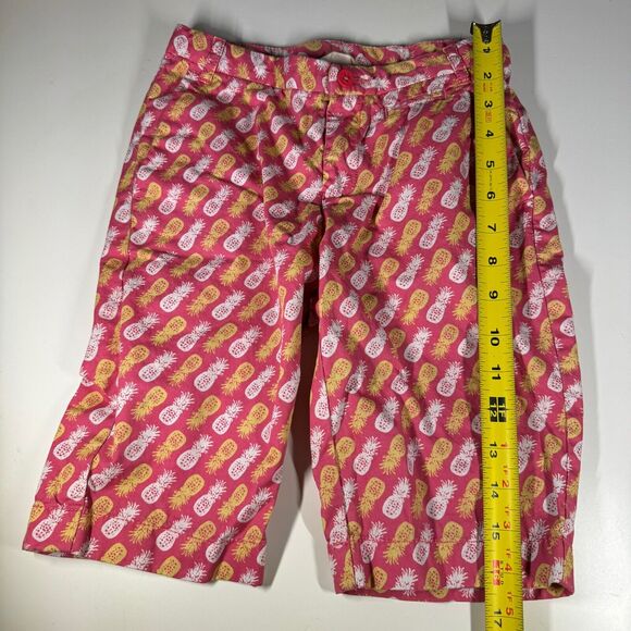 Lands’ End Boys Pineapple Print Shorts Size 10 Slim Pink Yellow Cotton Summer - Picture 9 of 10